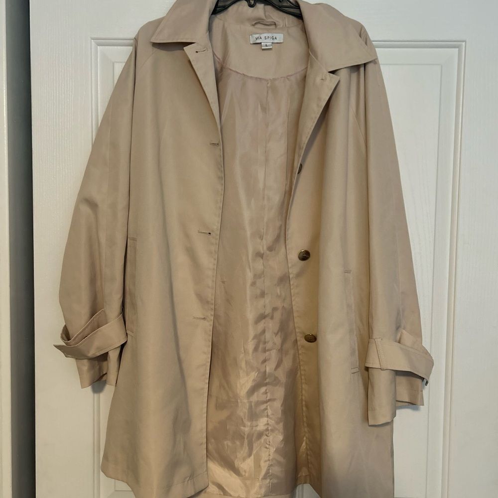 Via Spiga Classic Tan Waterproof Trench Coat